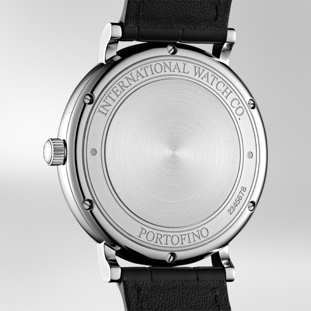 Portofino 40mm Silver/Rose Dial Men's Leather Strap Watch