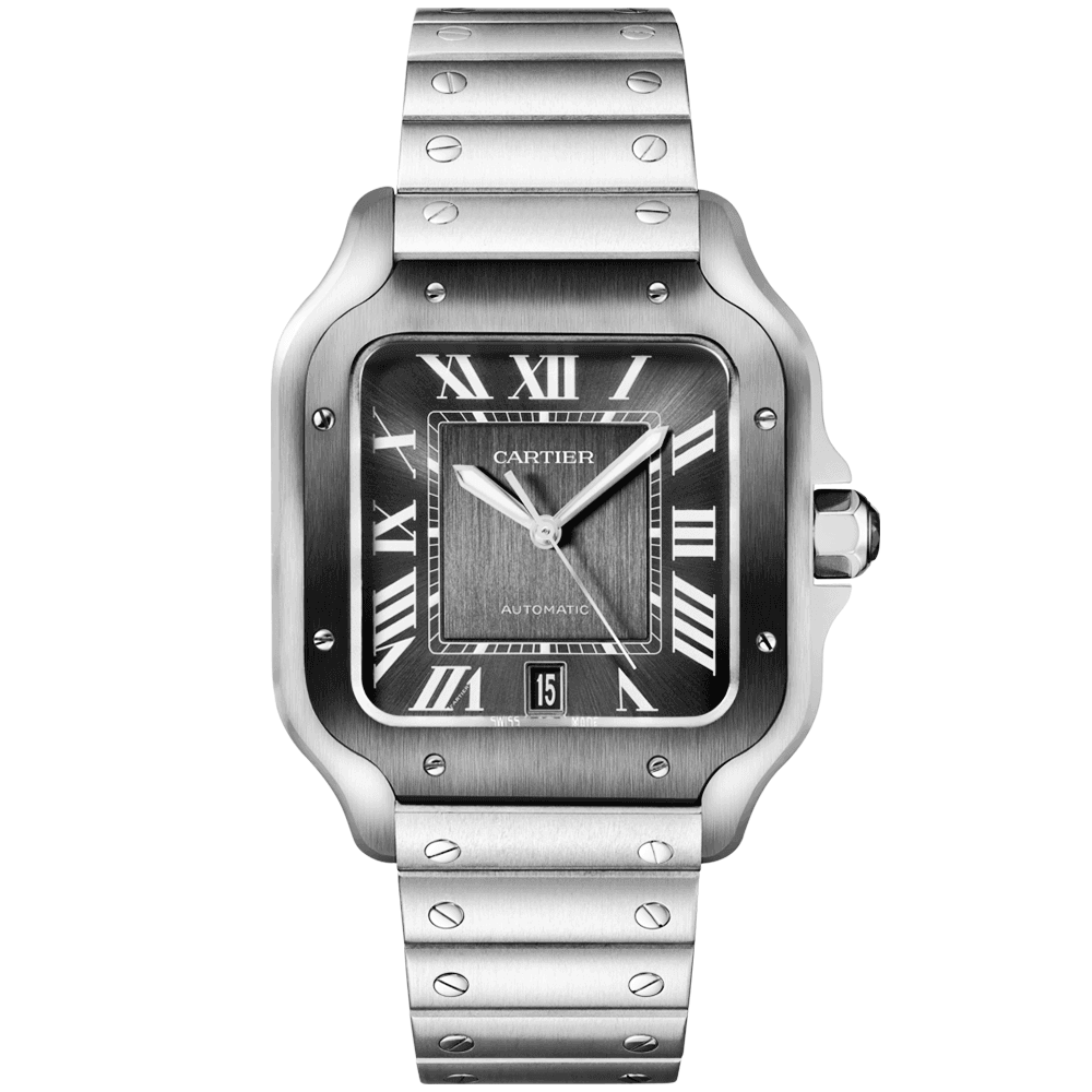 Santos de Cartier Large Steel & ADLC Grey Dial Men's Automatic Watch