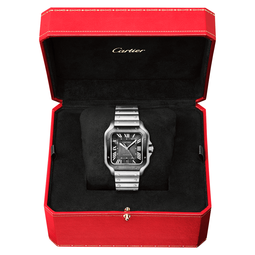 Santos de Cartier Large Steel & ADLC Grey Dial Men's Automatic Watch
