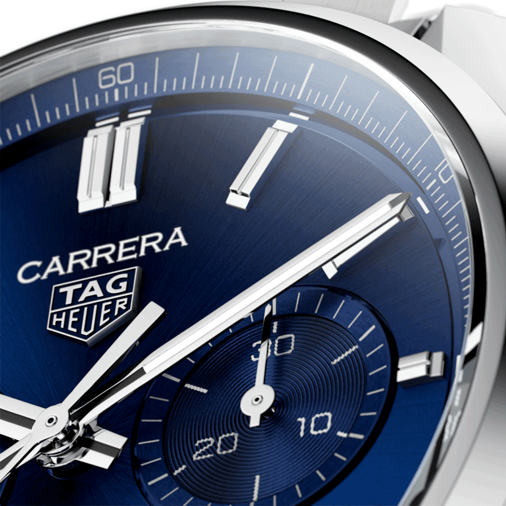 Carrera 42mm Blue Dial Automatic Chronograph Bracelet Watch
