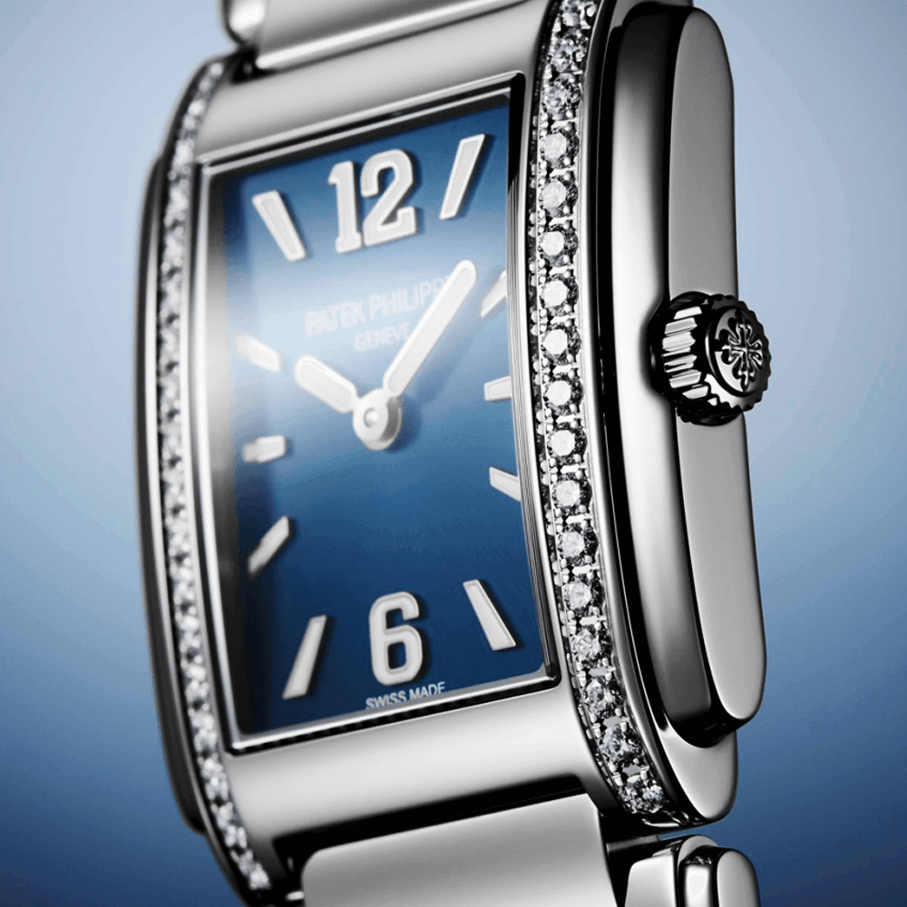 Twenty~4 Diamond Set Bezel Blue Dial Ladies Bracelet Watch