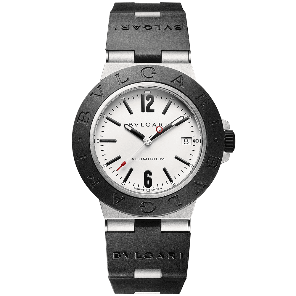 Bvlgari Aluminium 40mm Grey Dial Rubber Bezel & Bracelet Watch