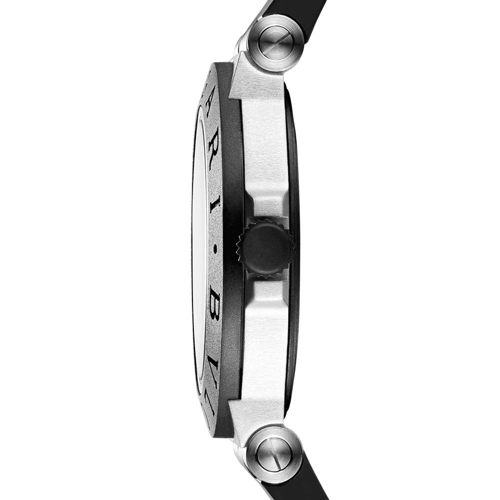 Bvlgari Aluminium 40mm Black Dial Rubber Bezel & Bracelet Watch