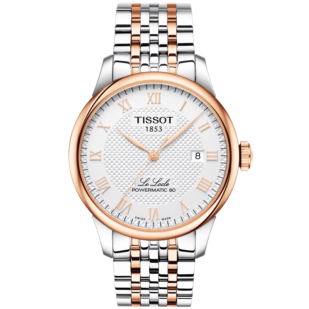 Le Locle Steel and Rose Gold Powermatic 80