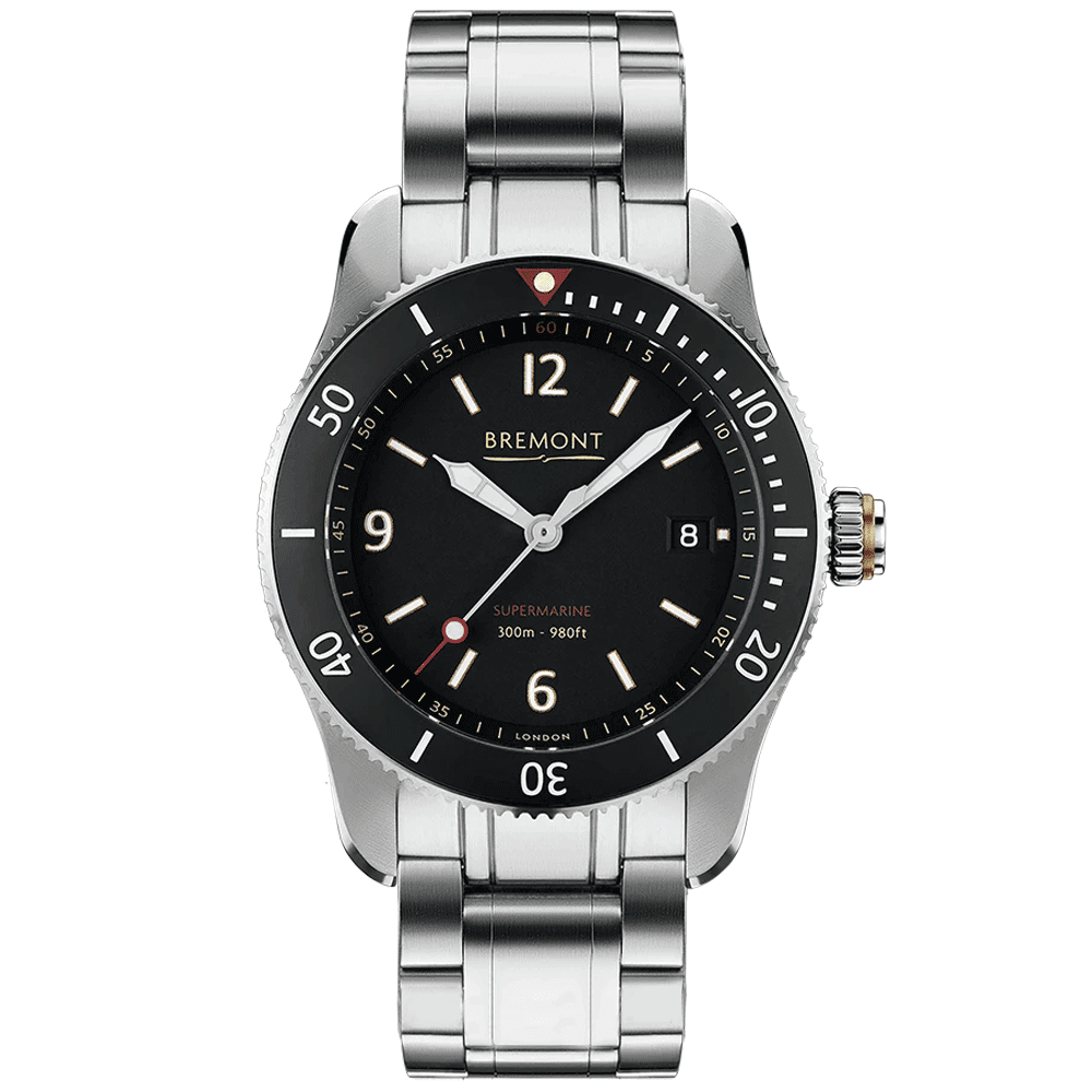 Supermarine S300/BR 40mm Black Dial Men's Bracelet Watch