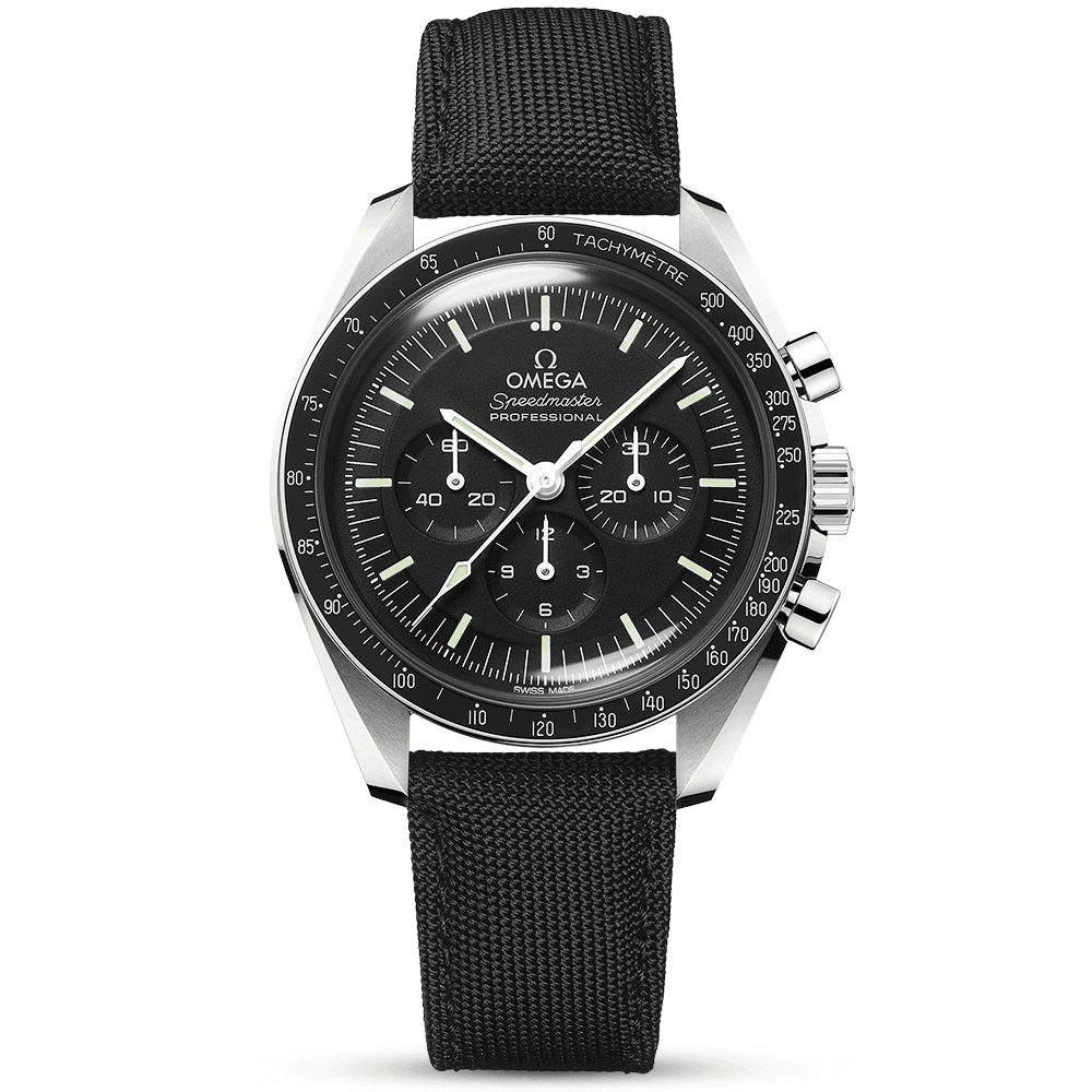 Speedmaster Moonwatch 42mm Men's Nylon Strap Chronograph Watch
