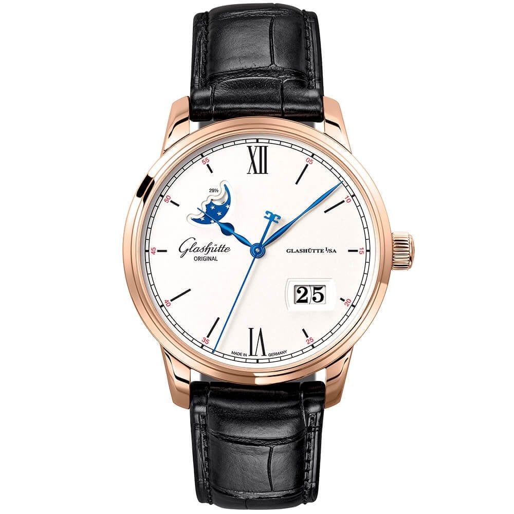 Senator Excellence Panorama Date Moonphase 40mm 18ct Red Gold Watch