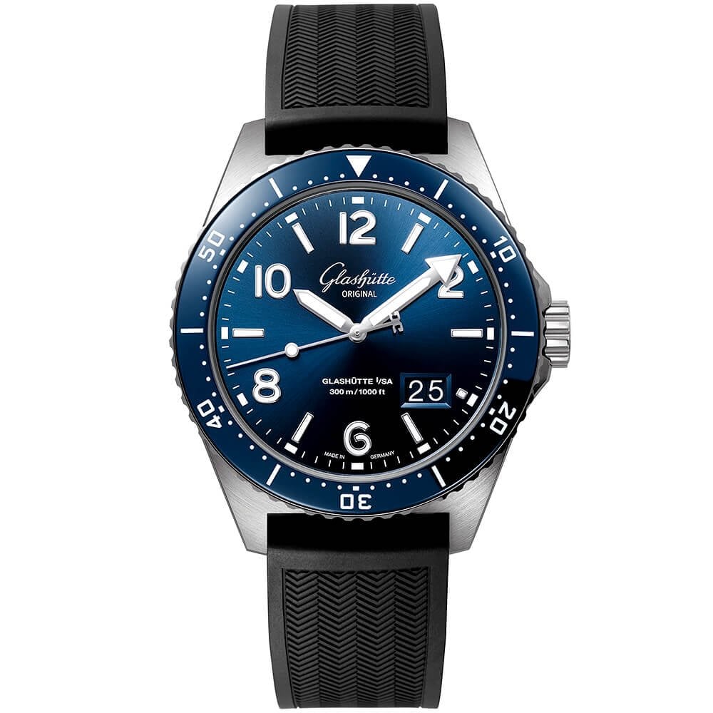 Spezialist SeaQ 43mm Blue Dial Men's Automatic Rubber Strap Watch