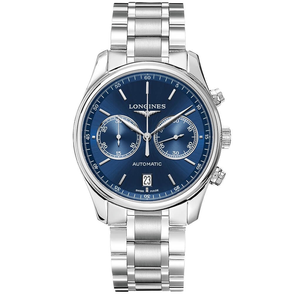 Master 40mm Blue Dial Automatic Chronograph Bracelet Watch