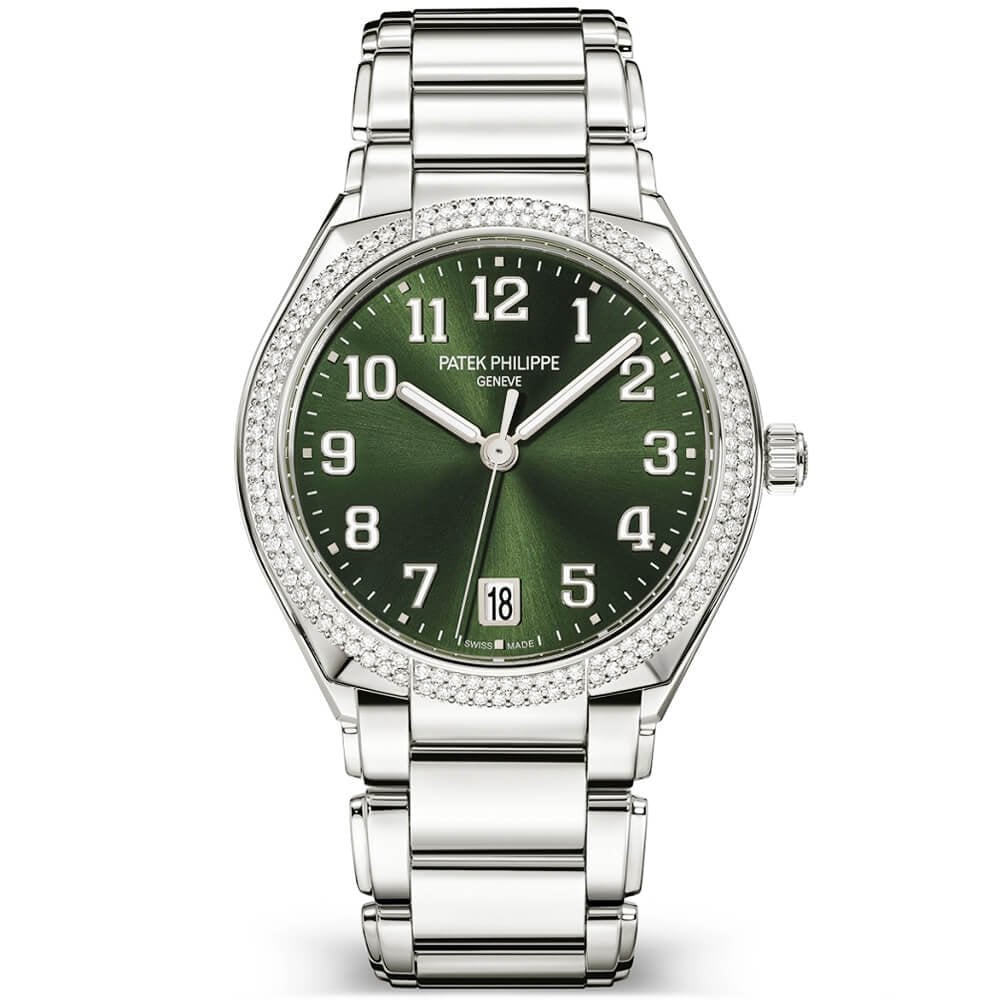 Twenty~4 36mm Olive Green Sunburst Dial & Diamond Bezel Ladies Watch