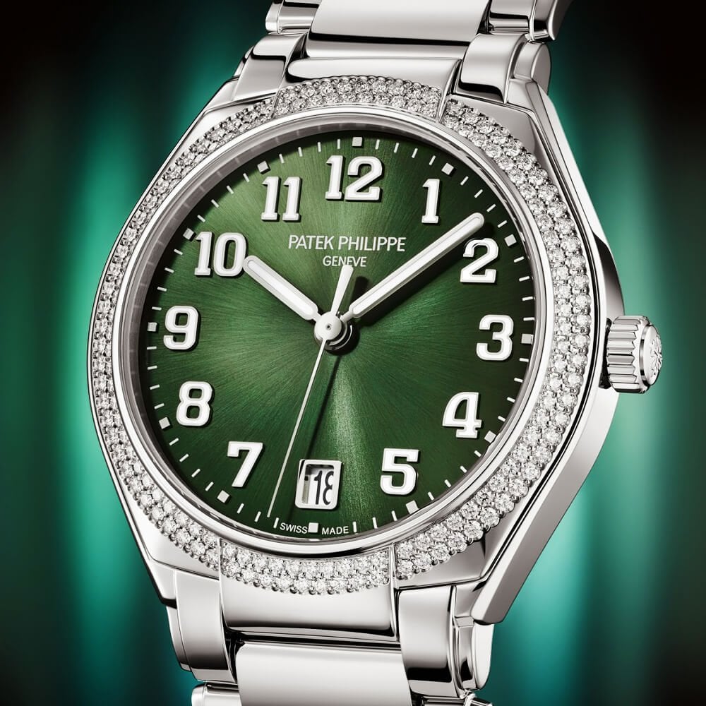 Twenty~4 36mm Olive Green Sunburst Dial & Diamond Bezel Ladies Watch