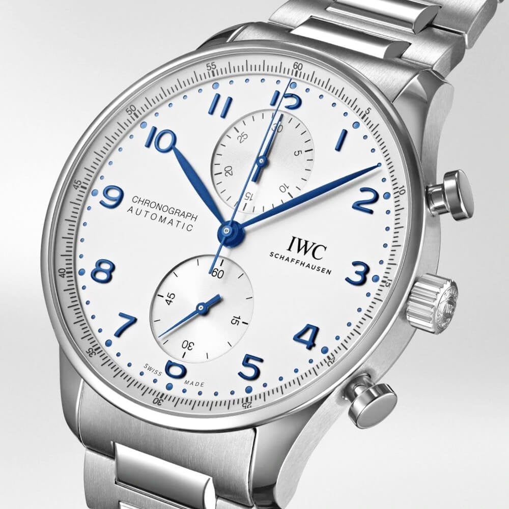 Portugieser 41mm Silver/Blue Dial Men's Chronograph Bracelet Watch