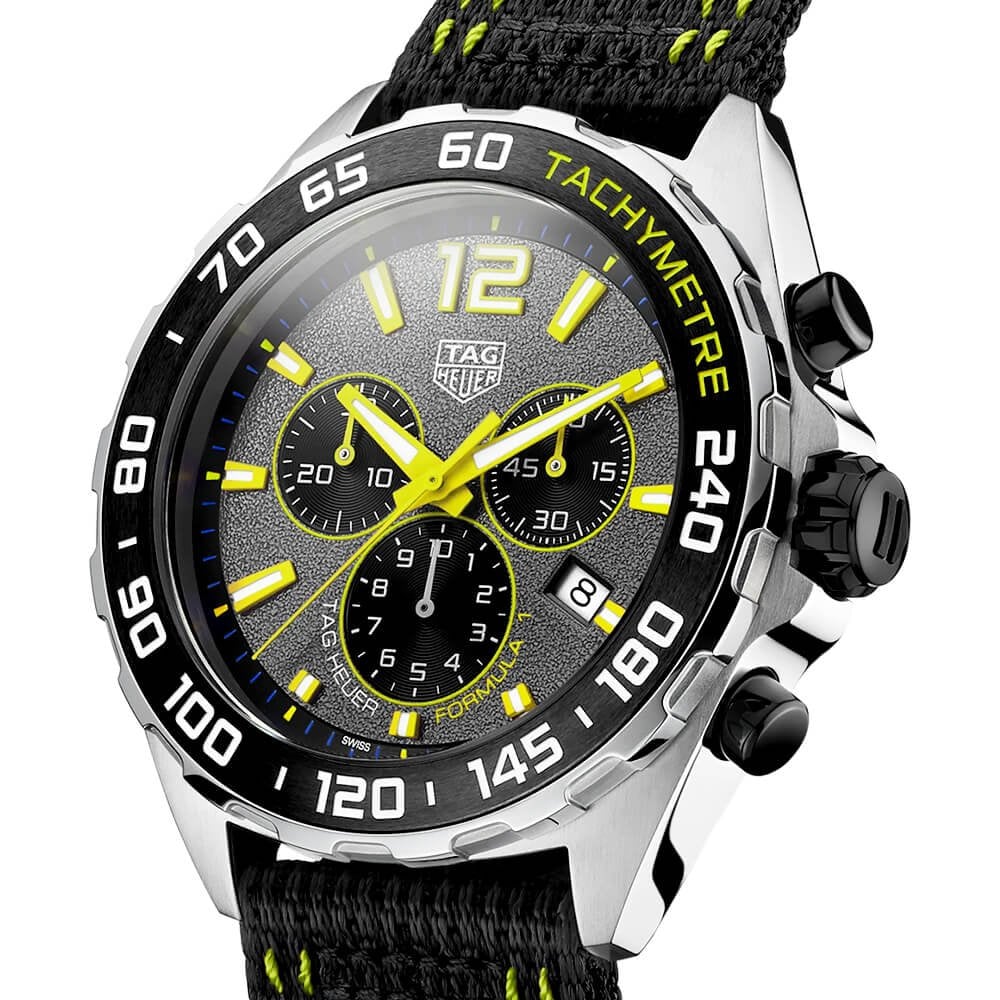 Formula 1 43mm Grey/Yellow Dial Men's Chronograph Strap Watch