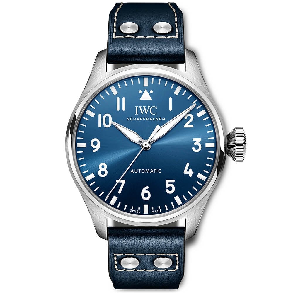 Big Pilot's 43mm Blue Dial Men's Automatic Leather Strap Watch