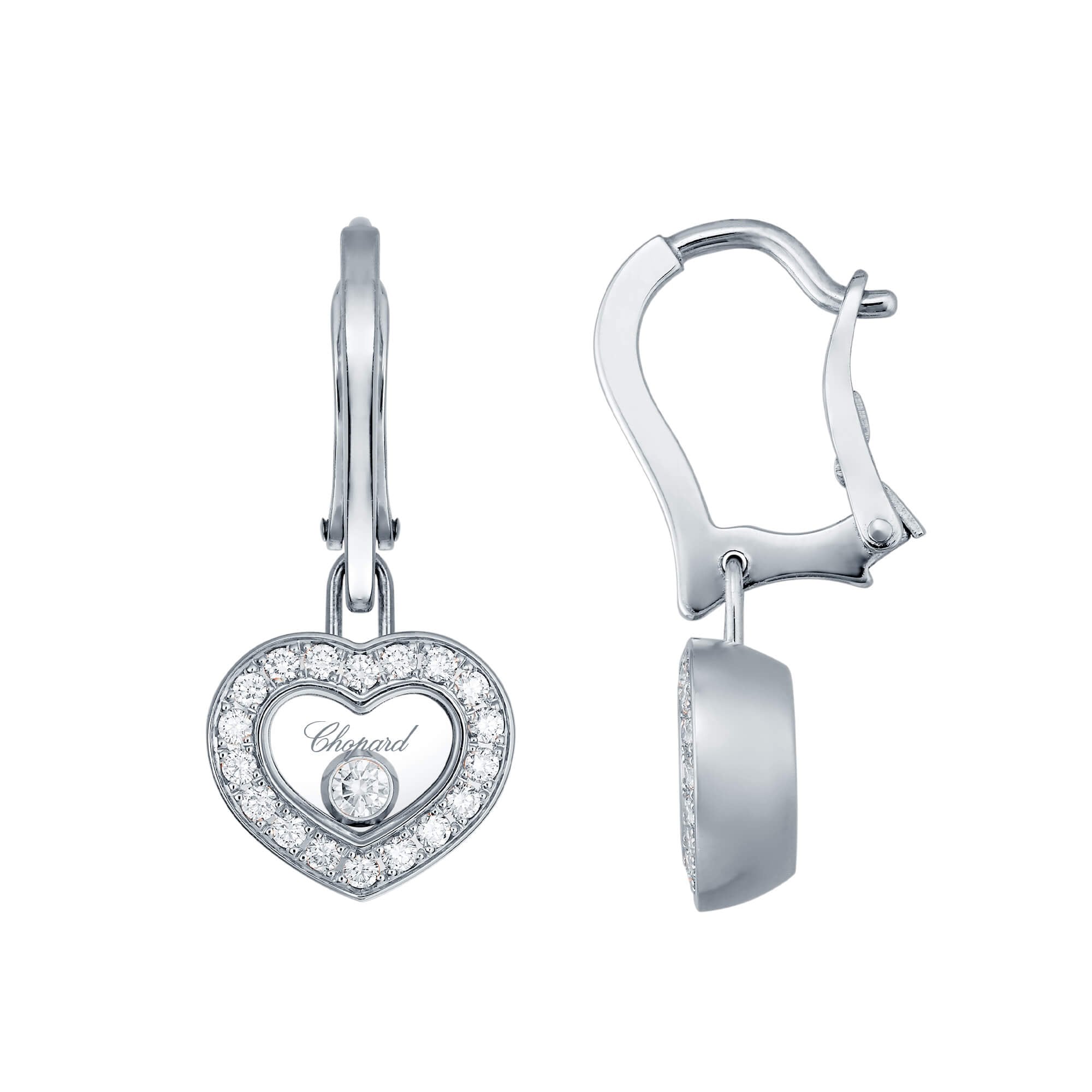 Happy Diamonds Icons 18ct White Gold Heart Drop Earrings