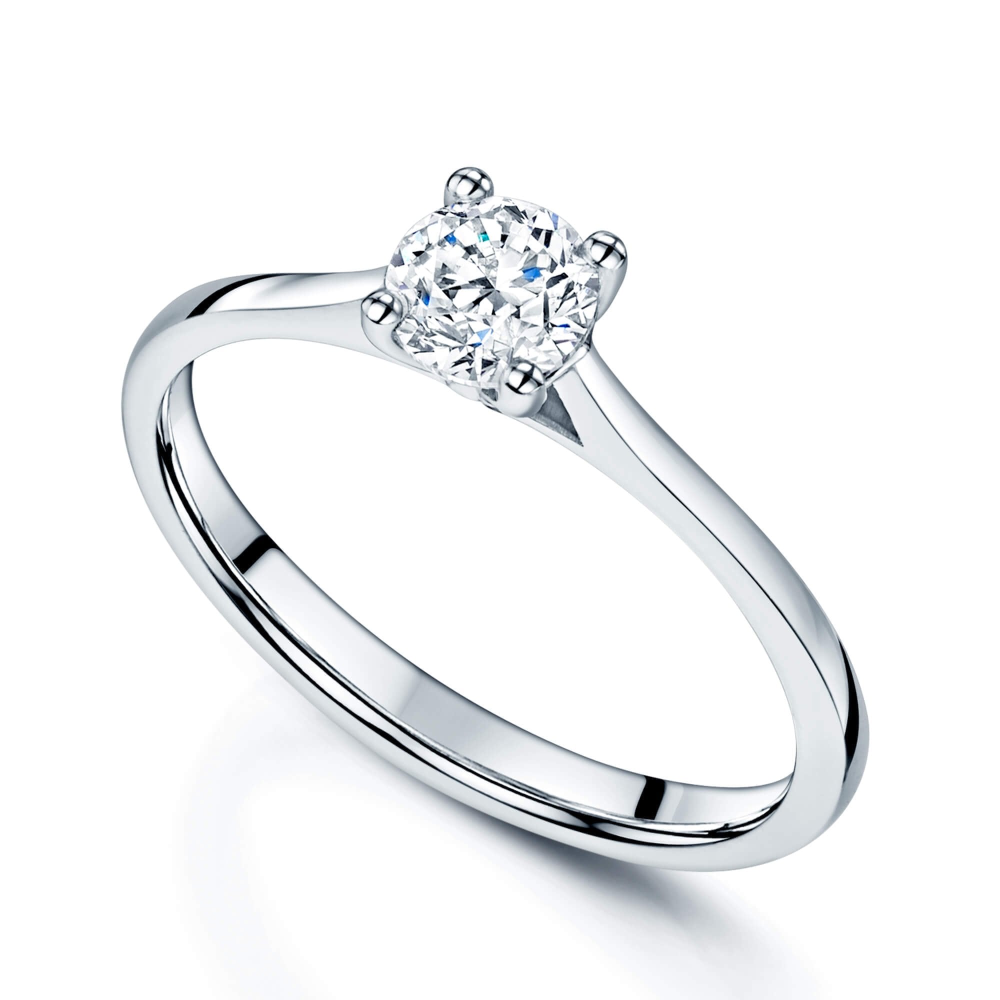 Simply Solitaire Collection Platinum Set Diamond Solitaire Engagement Ring GIA Certified 0.50 Carat