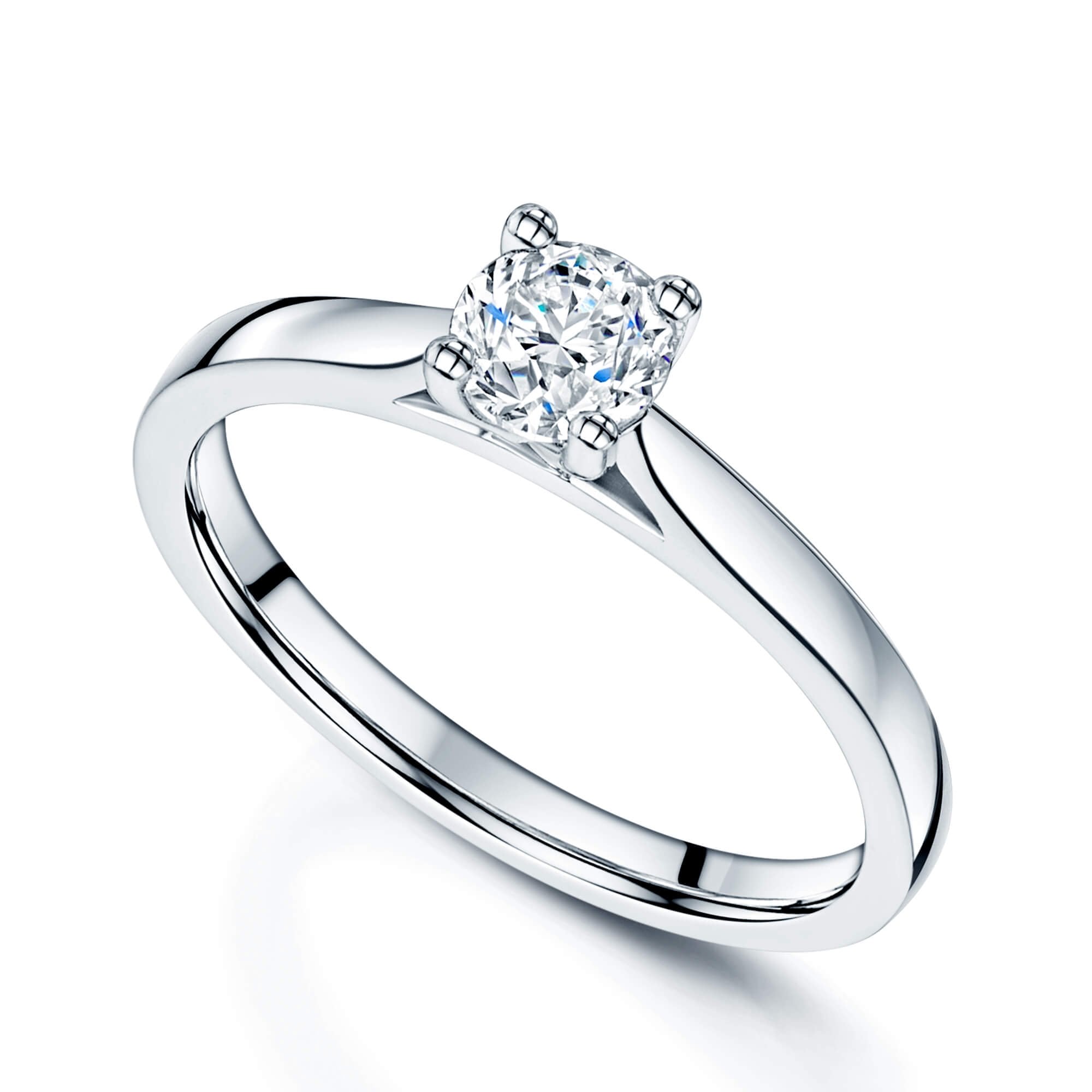 Simply Solitaire Collection Platinum Set Diamond Solitaire Engagement Ring GIA Certified 0.50 Carat
