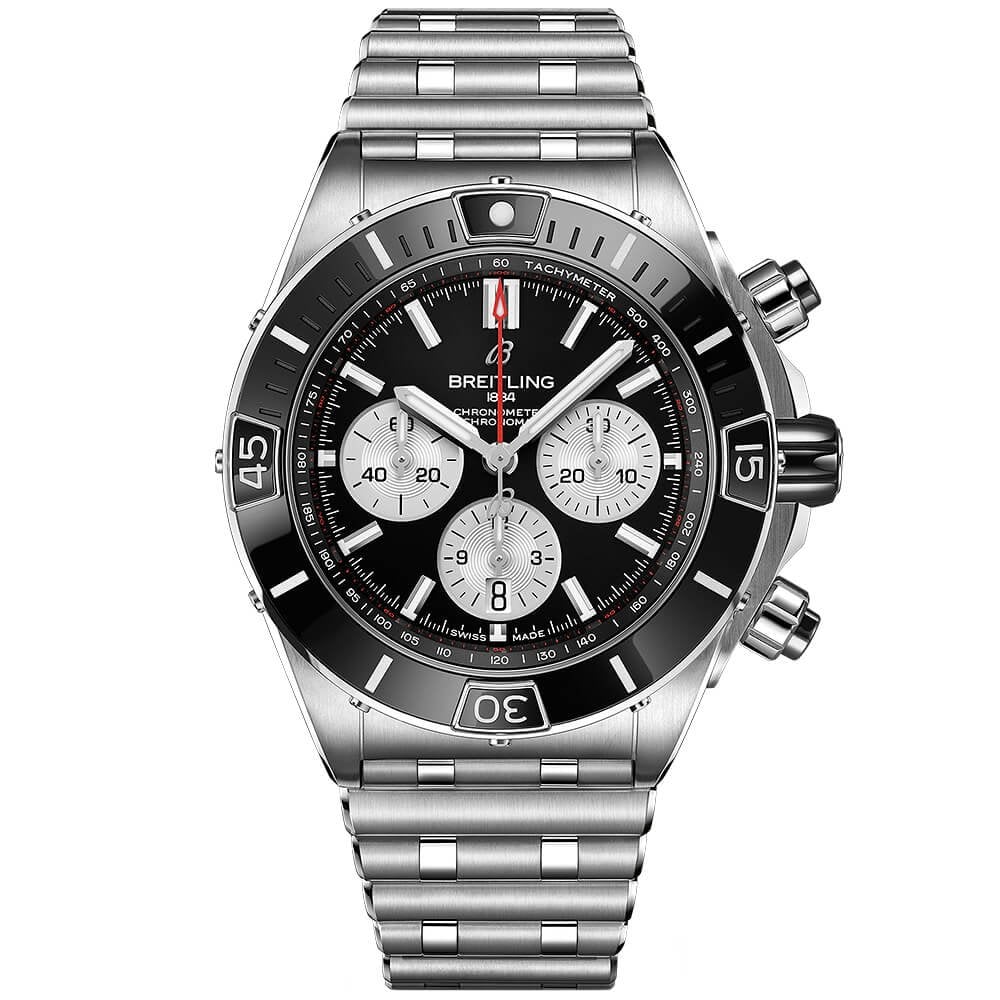 Super Chronomat 44mm Black Dial & Ceramic Bezel Men's Automatic Watch