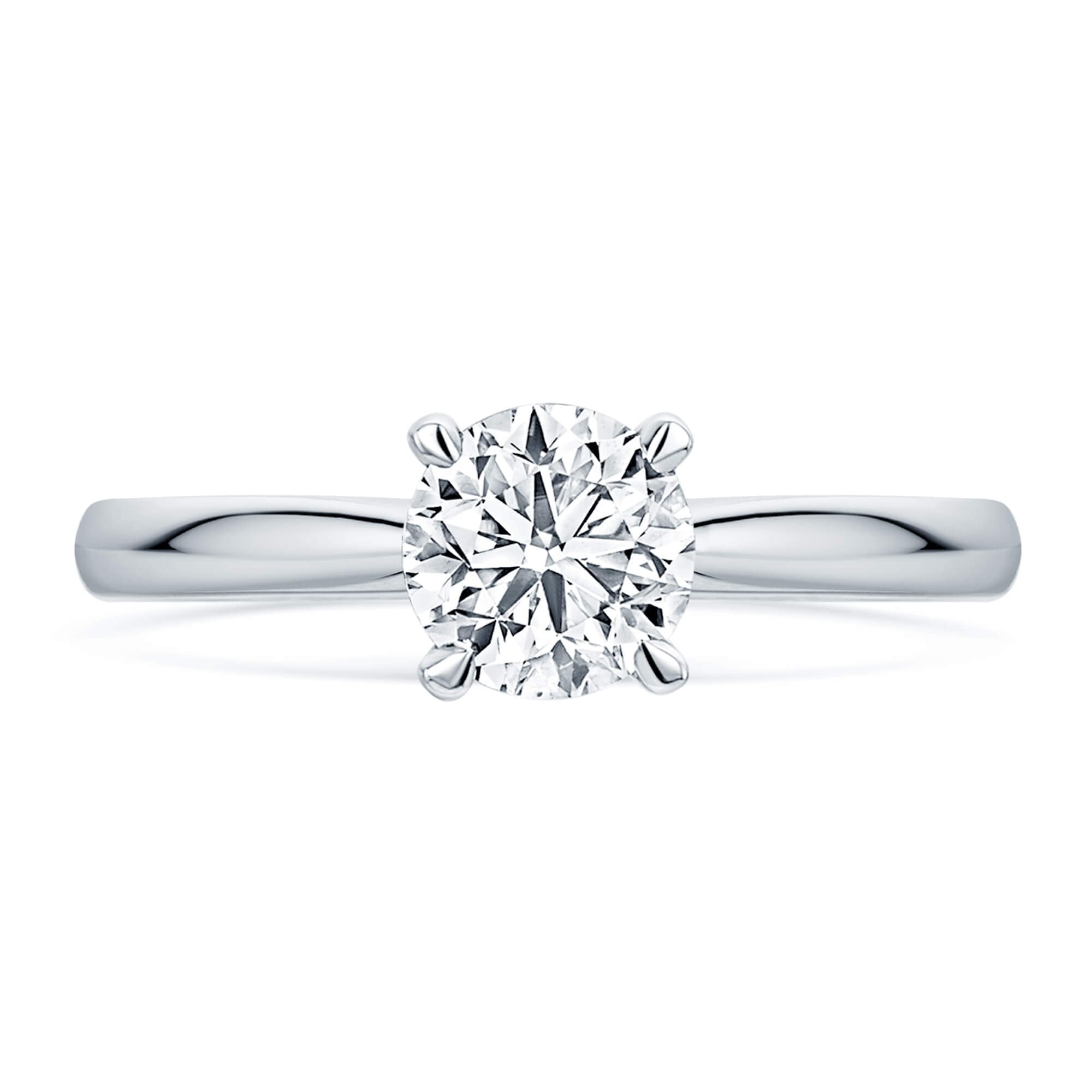 Simply Solitaire Collection Platinum Set Diamond Solitaire Engagement Ring GIA Certified 1.00 Carat