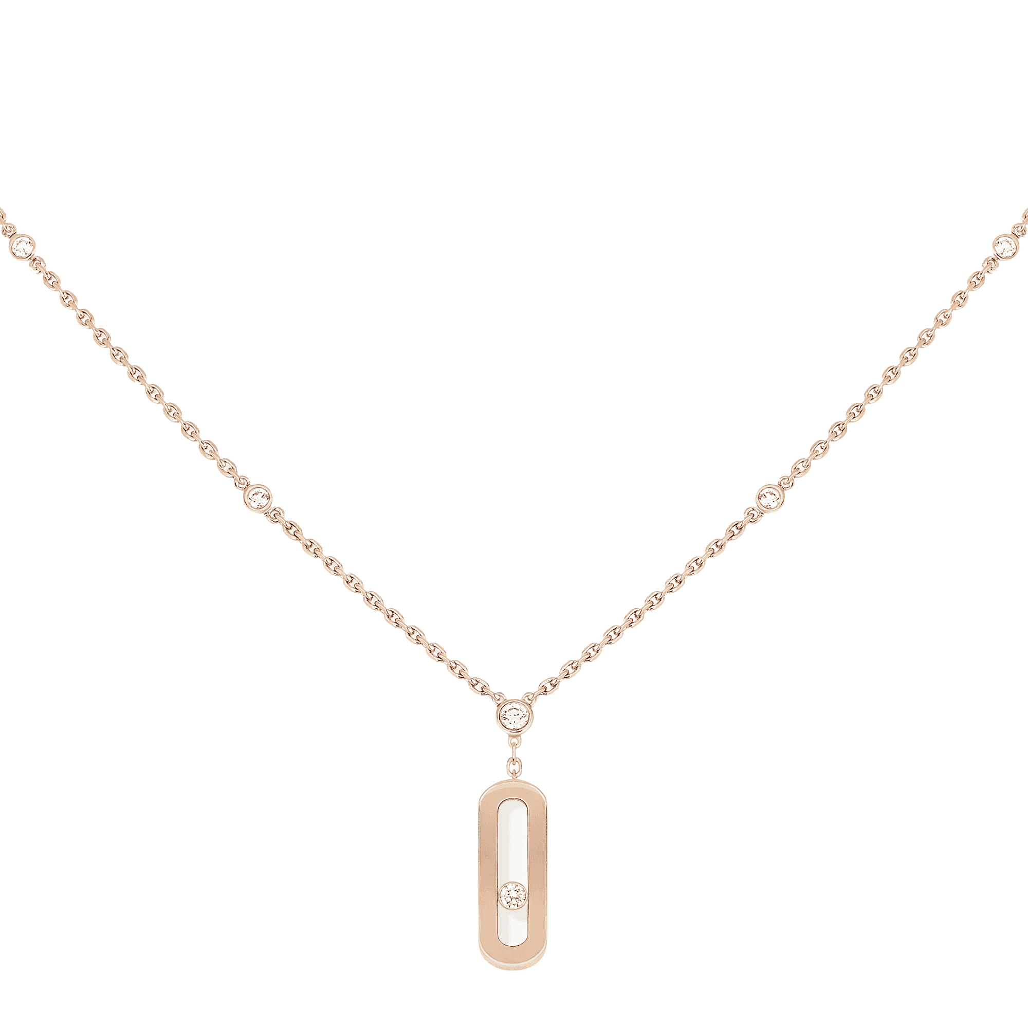 Move Uno Long Necklace 18ct pink gold