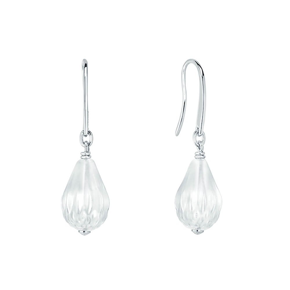 Flora Bella Clear Crystal & Silver Drop Earrings
