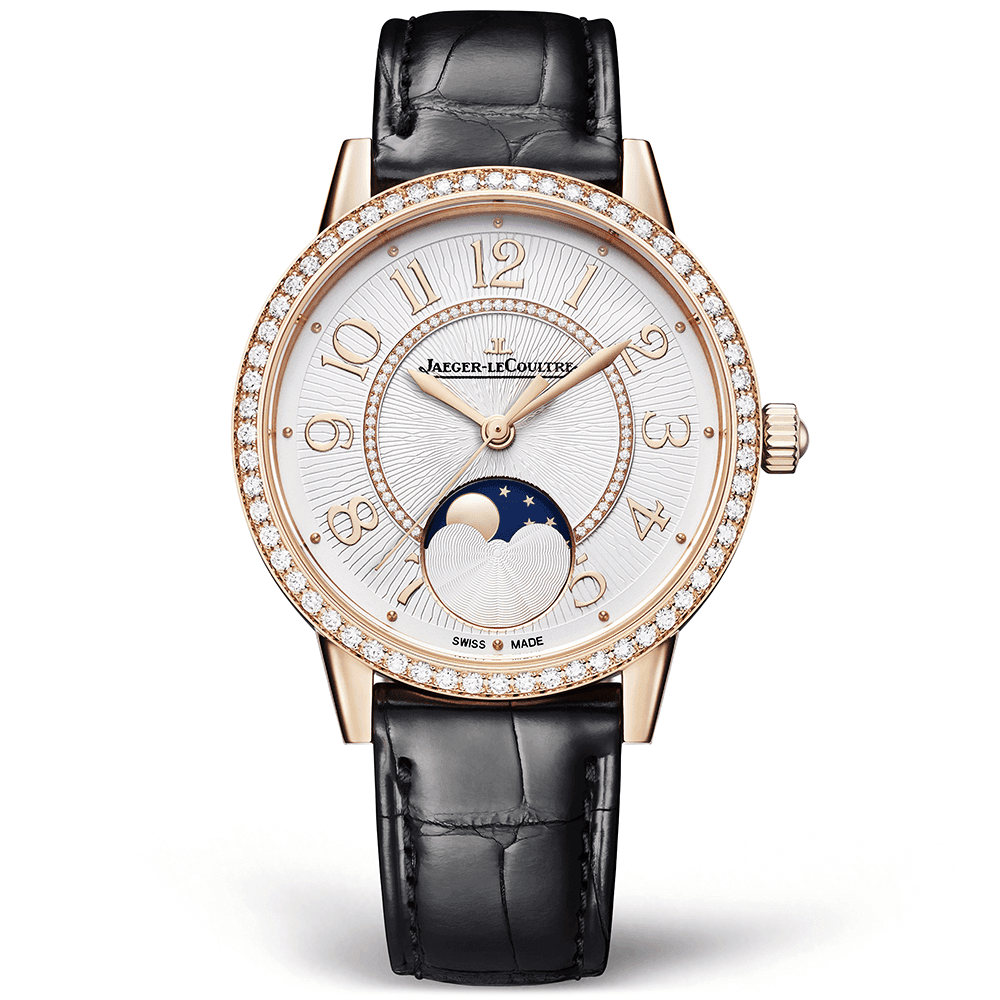 Rendez-Vous Moon 34mm Silver Guilloche Dial 18ct Pink Gold Watch