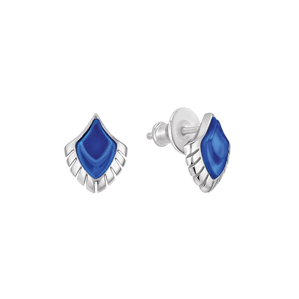 Paon Blue Crystal & Silver Earrings