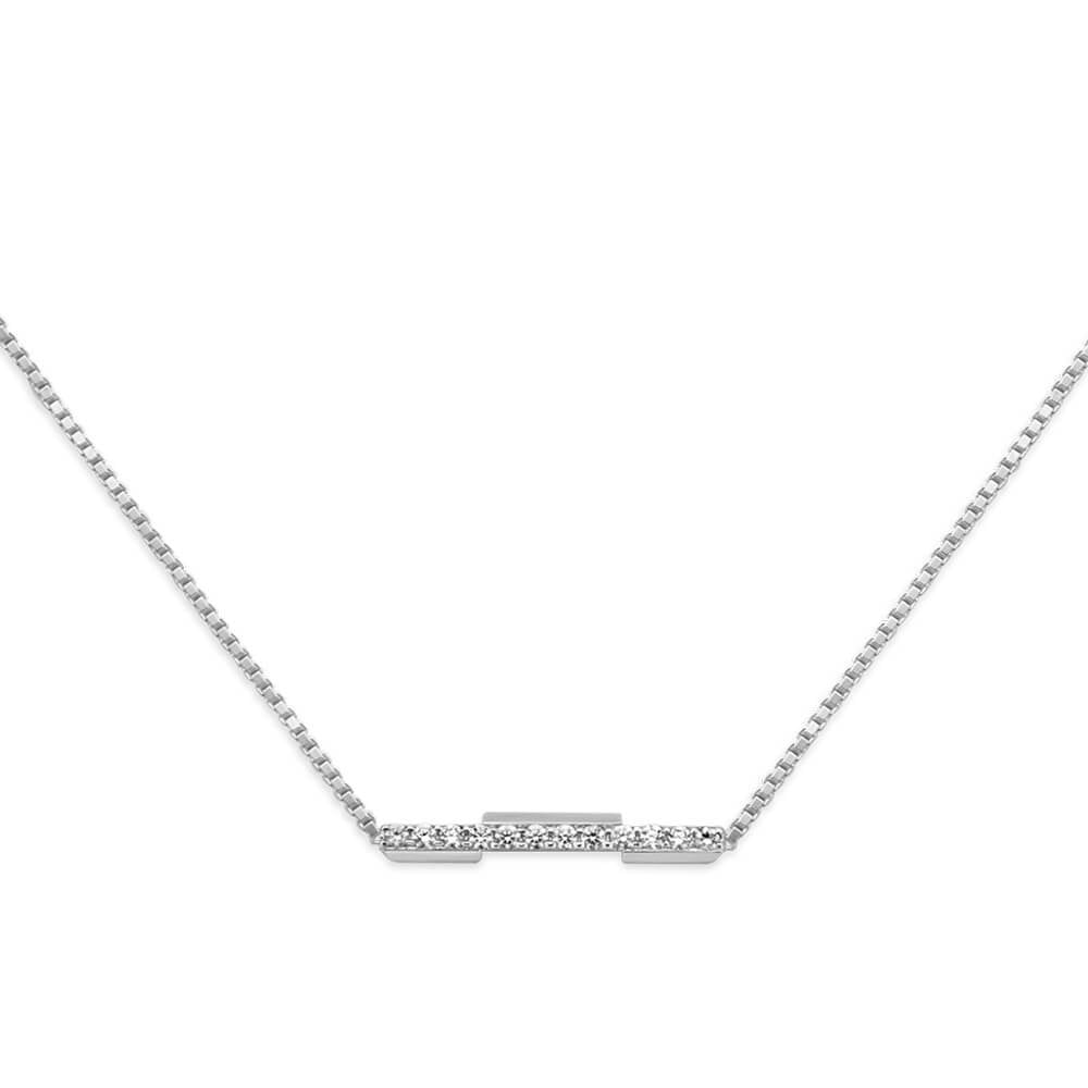 Gucci Link to Love 18ct White Gold Diamond Pave Set Necklace
