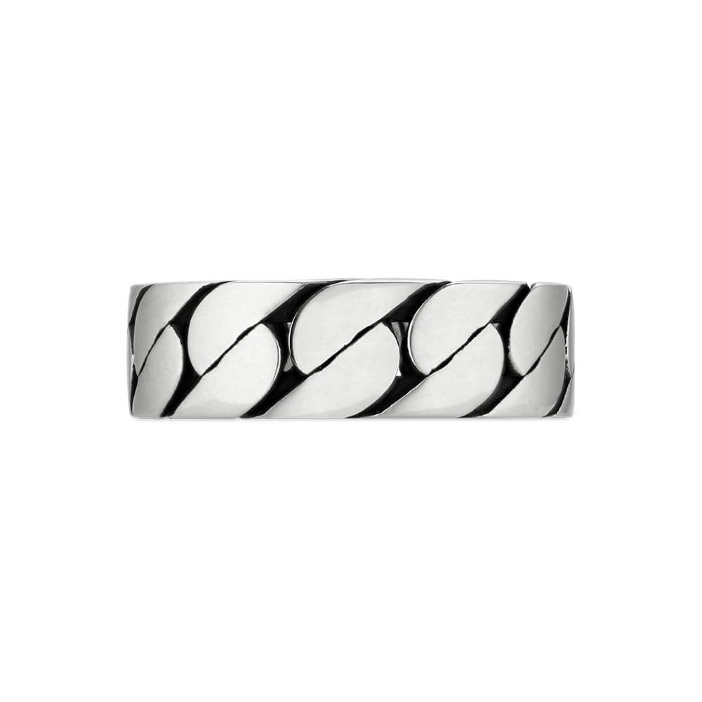 Interlocking  Sterling Silver Logo 6mm Band Ring