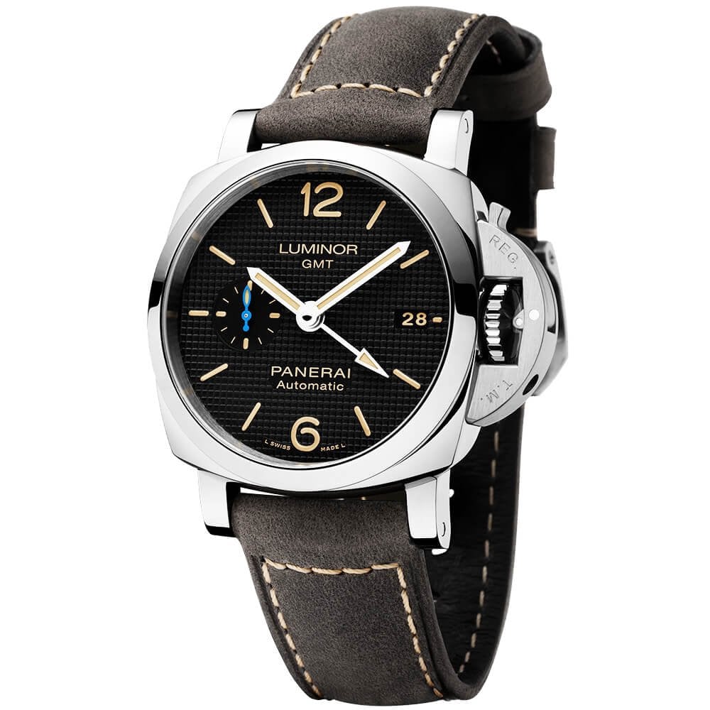 Luminor 1950 42mm 3 Days GMT Automatic Men's Leather Strap Watch