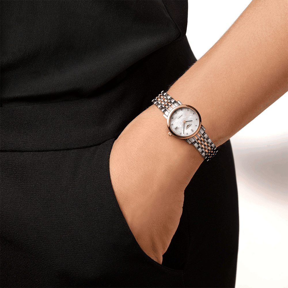 Elegant Steel and Rose Gold Automatic Ladies Bracelet Watch