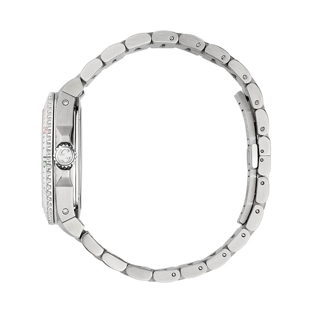 Dive 40mm Silver Guilloche Dial Stainless Steel Bracelet Watch