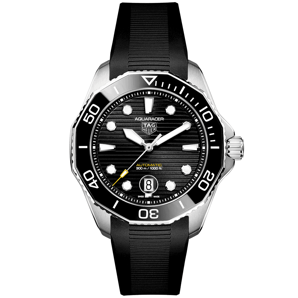 Aquaracer 43mm Black Dial & Ceramic Bezel Men's Automatic Strap Watch