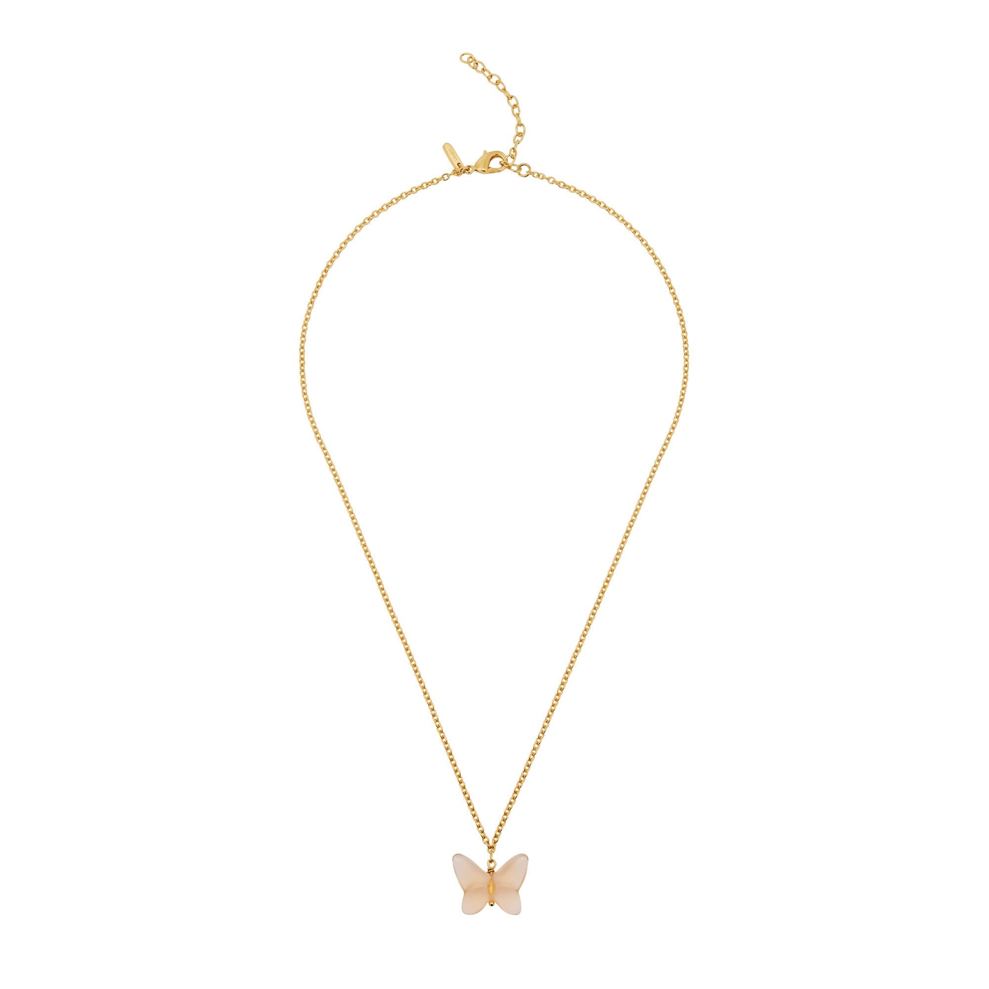 Papillon 18ct Yellow Gold-Plated & Peach Crystal Necklace