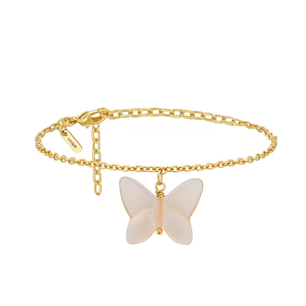 Papillon Yellow Gold-Plated & Peach Crystal Bracelet