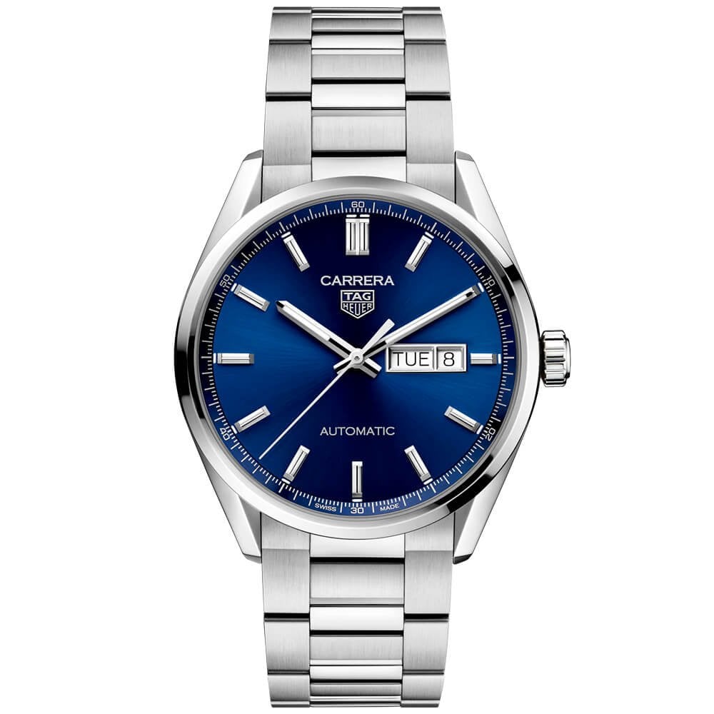 Carrera 41mm Blue Day/Date Dial Men's Automatic Bracelet Watch