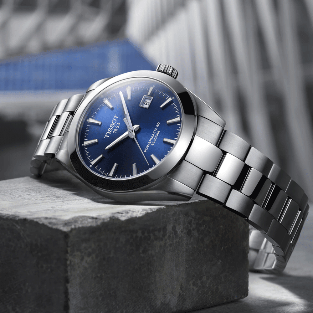 Gentleman Powermatic 80 Blue Dial Bracelet Watch