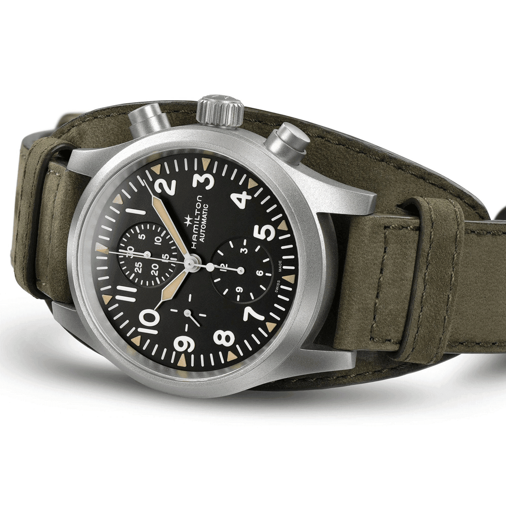 Khaki Field Stainless steel 44mm Chronograph Strap Watch