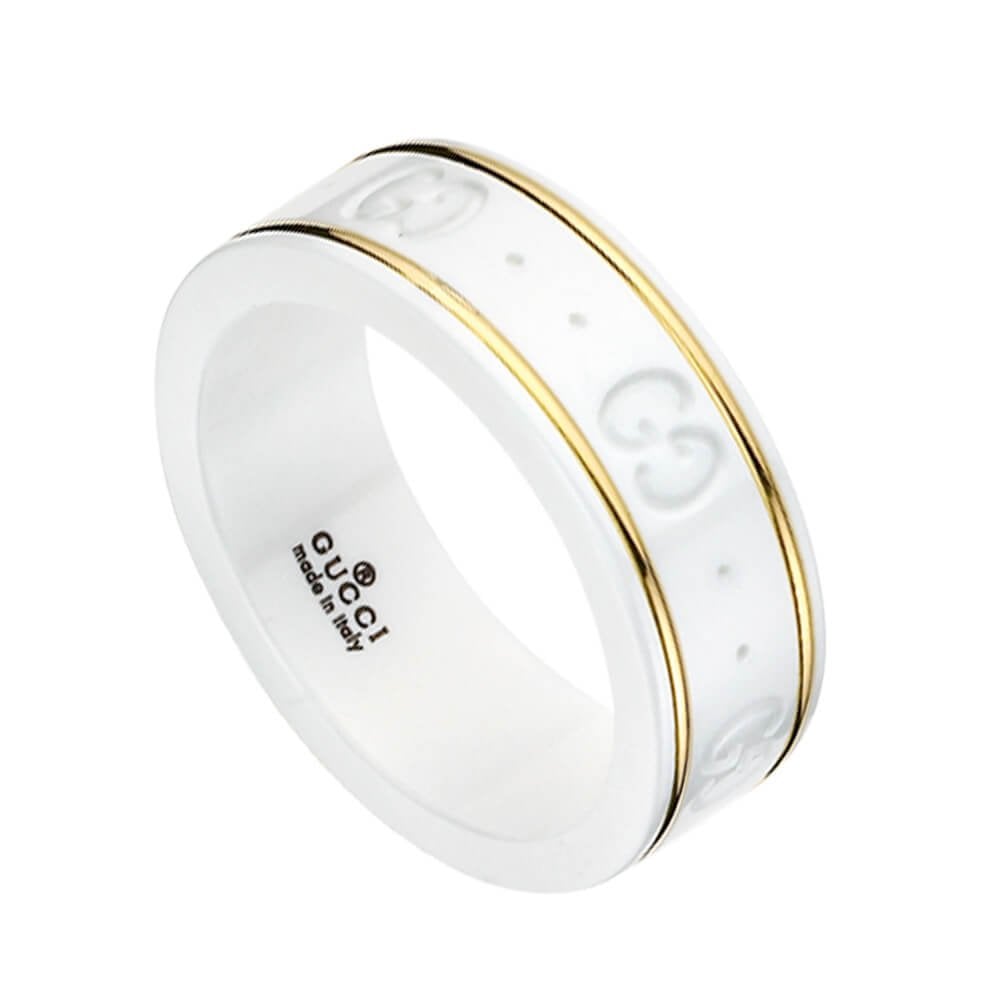 Icon 18ct Yellow Gold And White Zirconia 7mm Ring