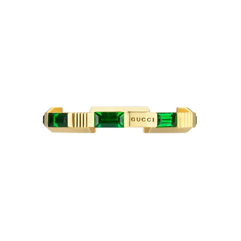 Gucci Link to Love 18ct Yellow Gold Green Tourmaline Ring