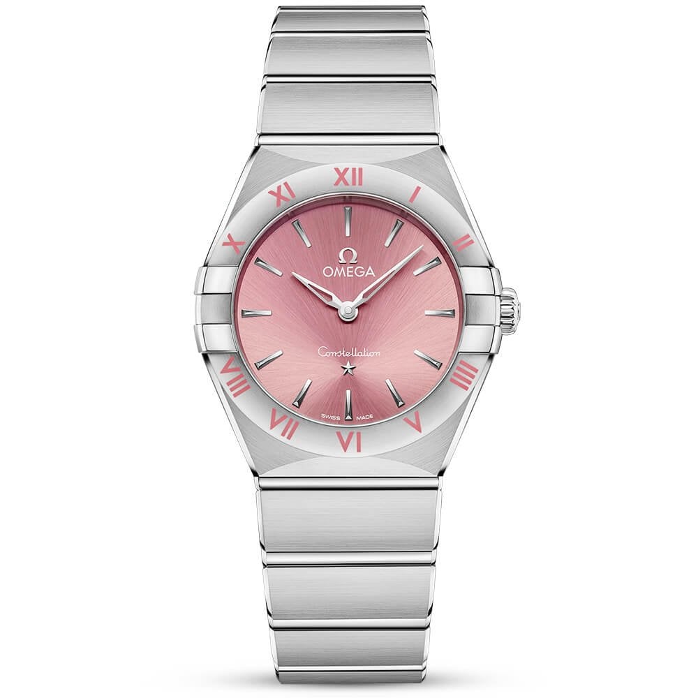 Constellation 28mm Pink Sunray Dial Ladies Bracelet Watch