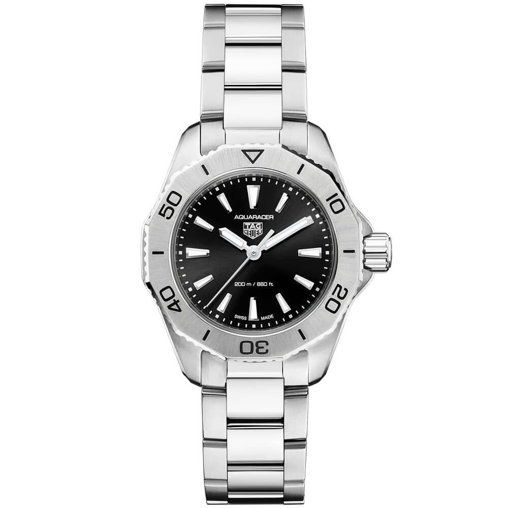 Aquaracer Professional 200 30mm Black Dial Ladies Bracelet Watch