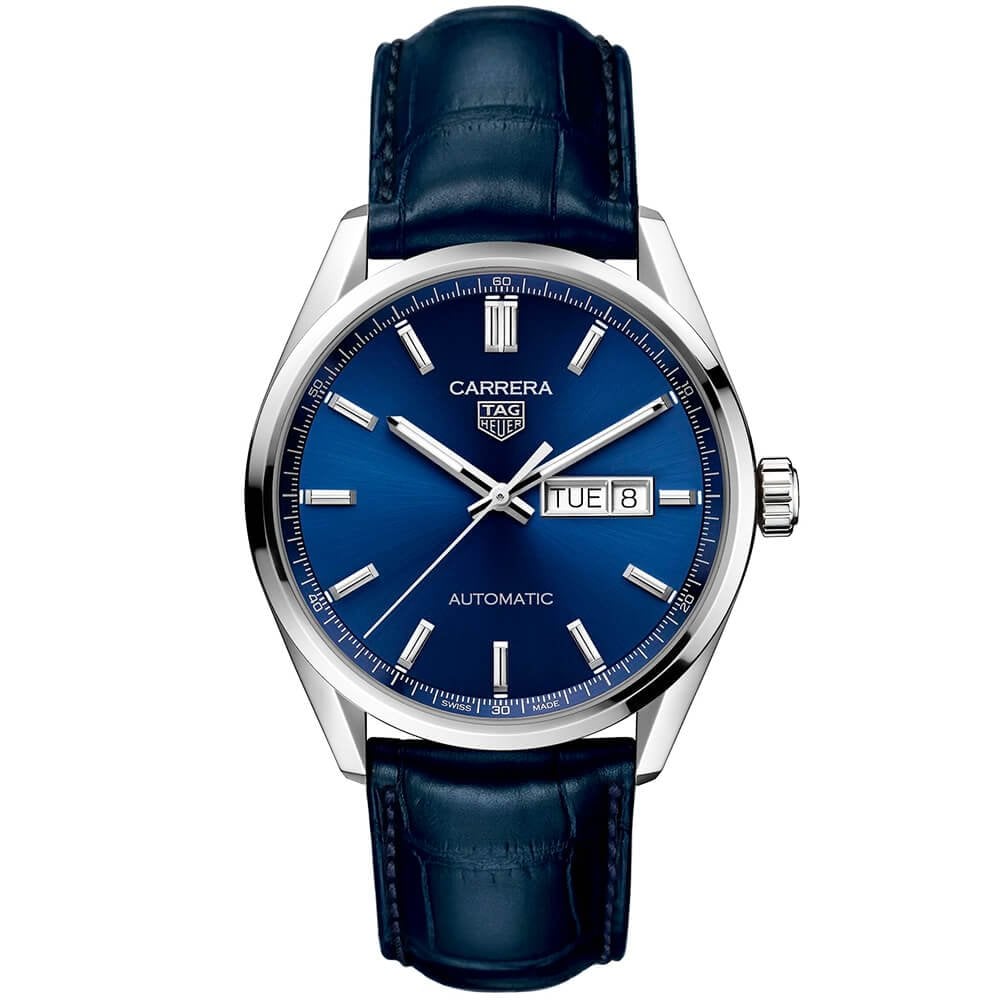 Carrera 41mm Blue Day/Date Dial Men's Automatic Strap Watch