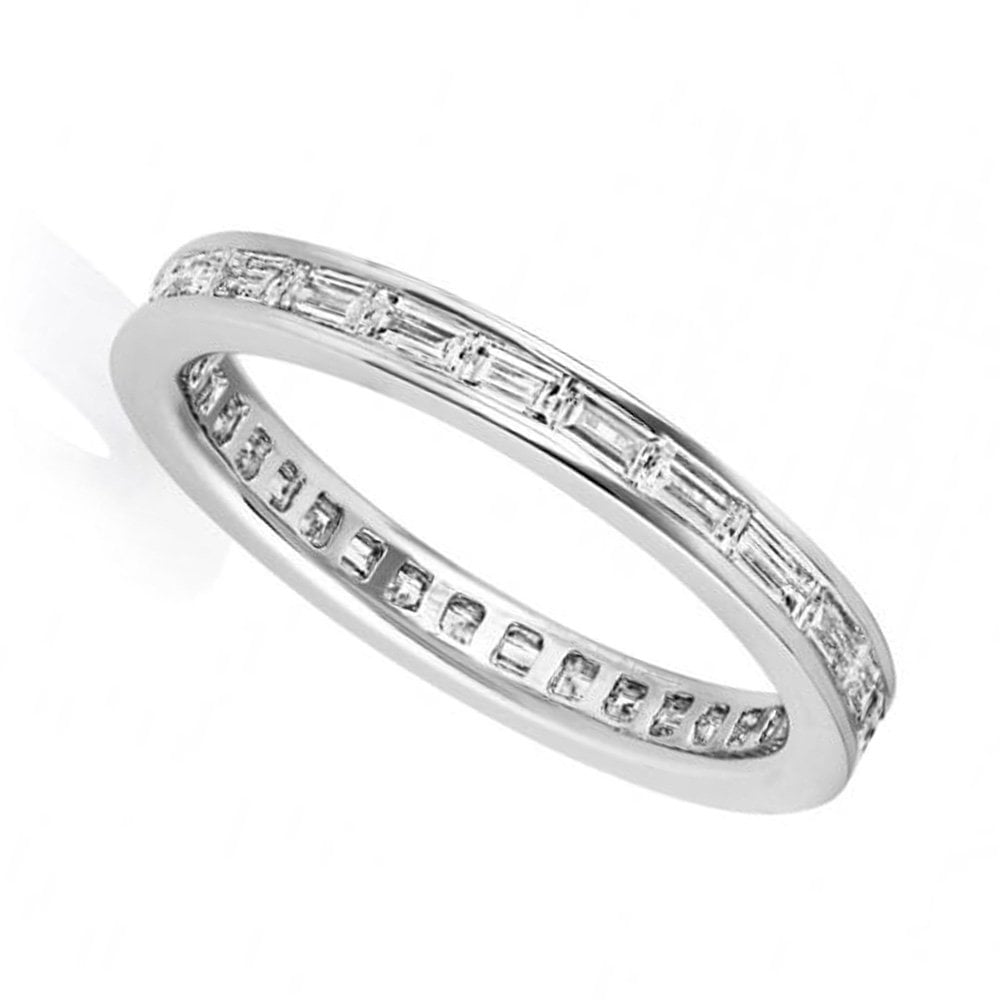 Platinum Set Baguette Diamond Full Eternity Ring