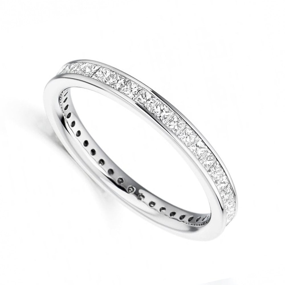 Platinum Princess Cut Diamond Full Eternity Ring