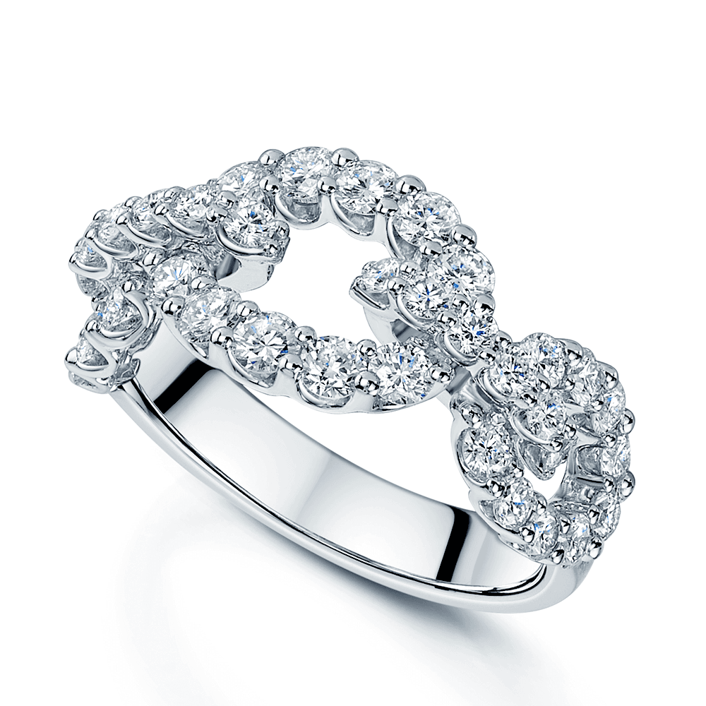 Platinum Diamond Set Moveable Open Link Design Ring