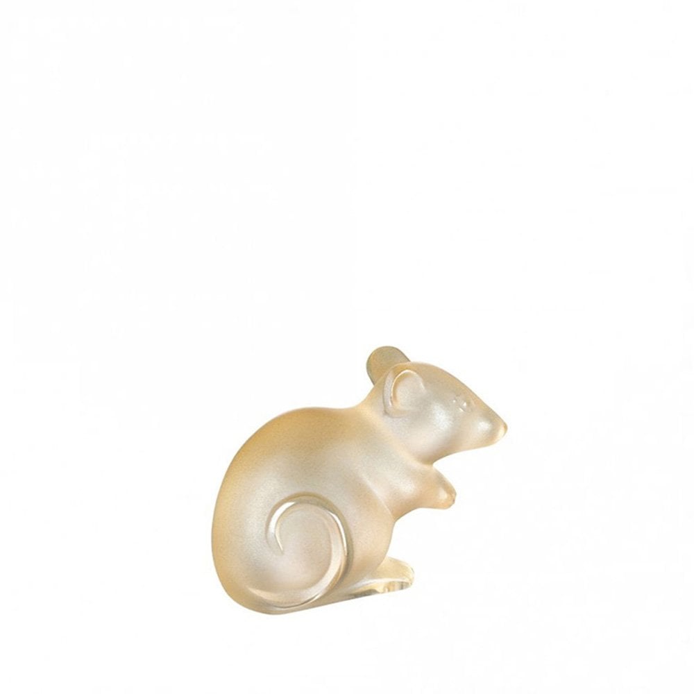 Gold Luster Mouse Crystal Sculpture