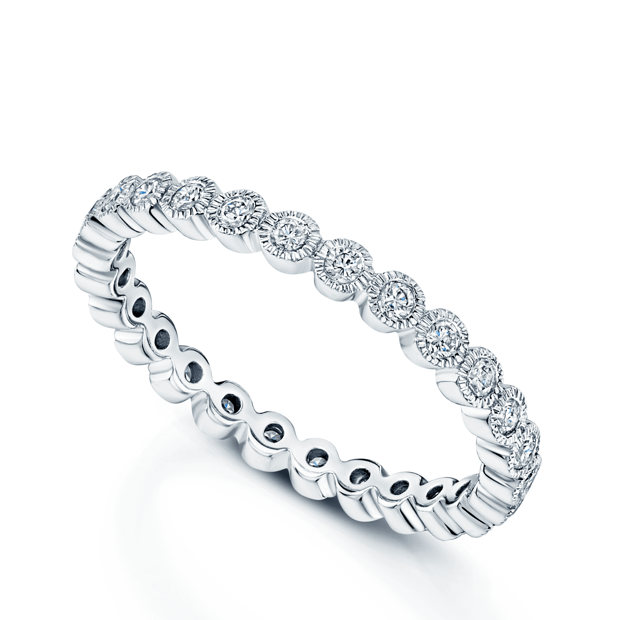 Diamond Set Full Eternity Ring in 18ct White, Yellow or Rose Gold