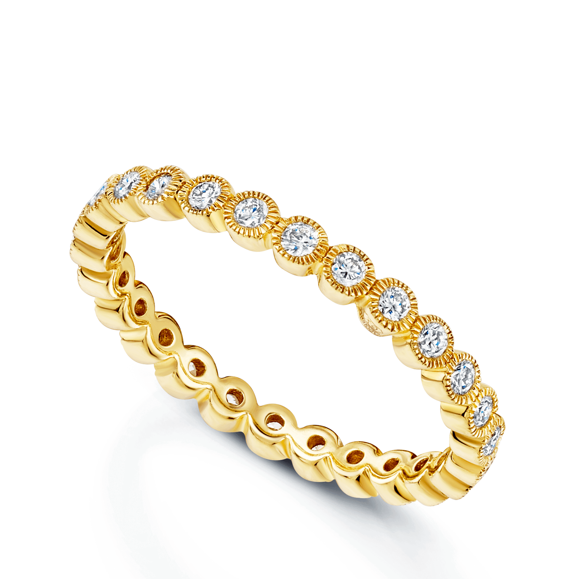 Diamond Set Full Eternity Ring in 18ct White, Yellow or Rose Gold