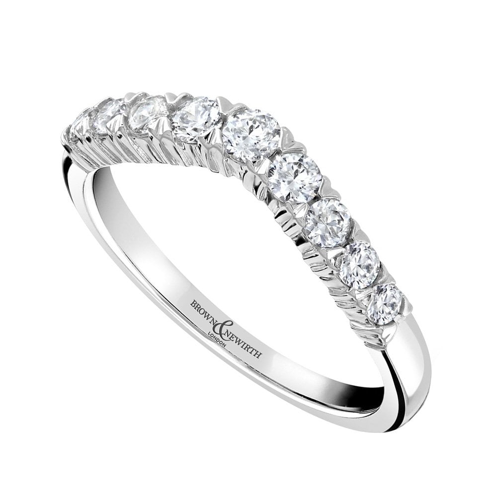 Rosetta Platinum Shaped Diamond Wedding Band